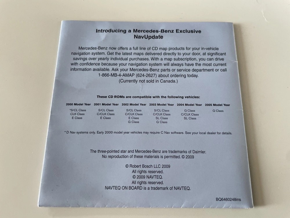 2000-2005 MERCEDES C CLK SL E G CL CLASS NAVIGATION CD 2010 VERSION OEM🟠