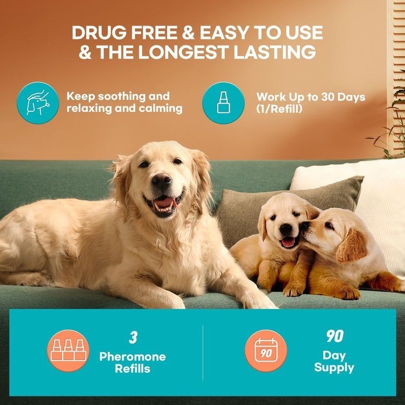 Dog Calming Pheromone Diffuser Refills 3-Pack – Stress & Anxiety Support