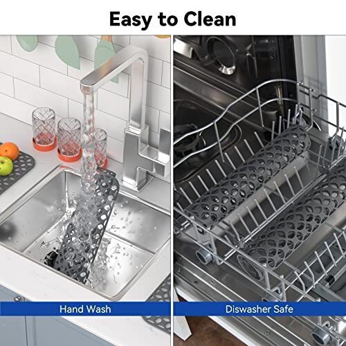 2x Alfombrilla de silicona para fregadero Protector de drenaje de cocina