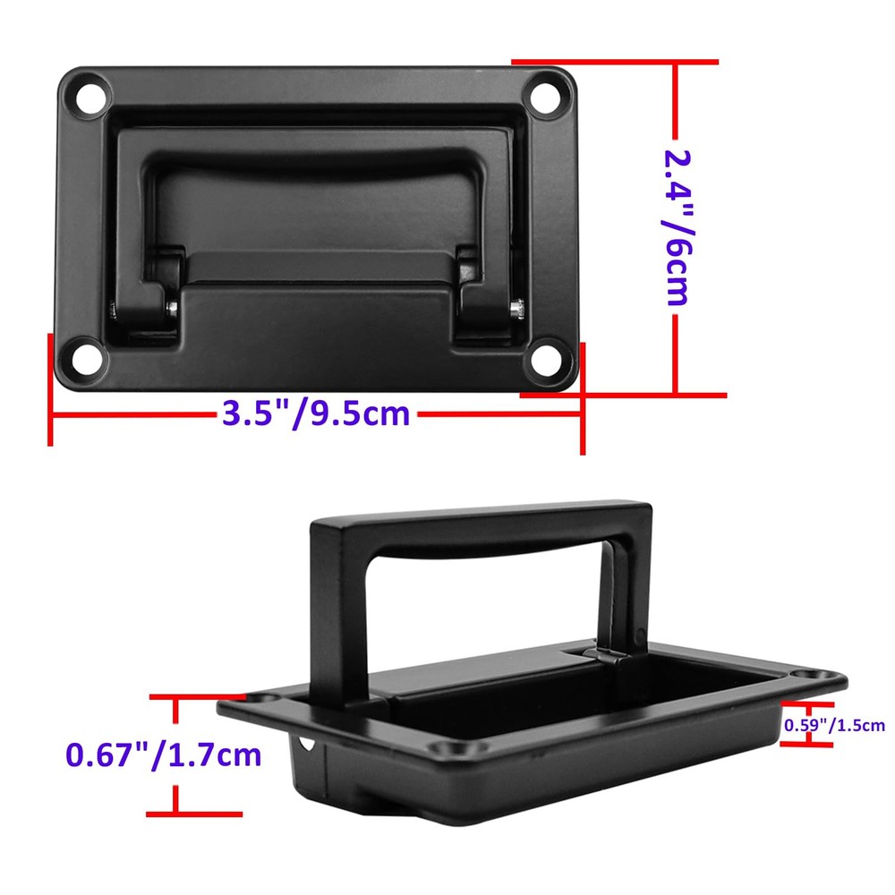 Recessed Pull Handles Hatches Pull Handle with Mount Screws Black Toolbox Rec...