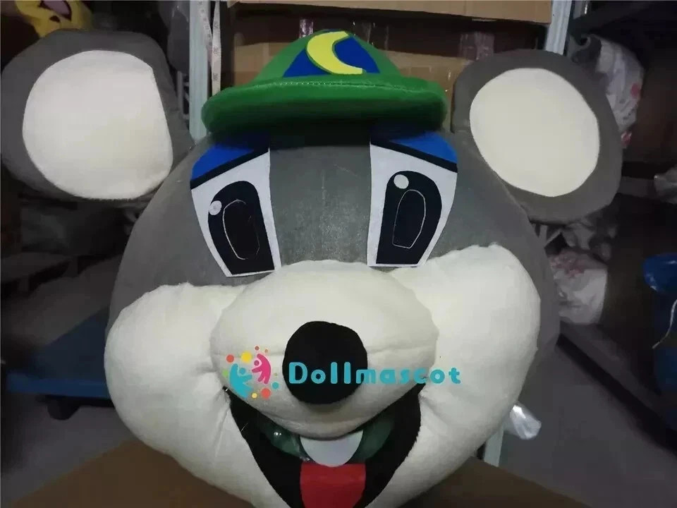 Adult Chuck E.Cheese Mascot Costume Suits Cartoon Character Halloween Party