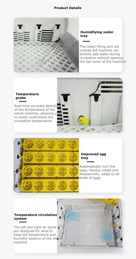 24 Eggs Automatic Egg Incubator Bird Poultry Hatcher Breeder Digital Display