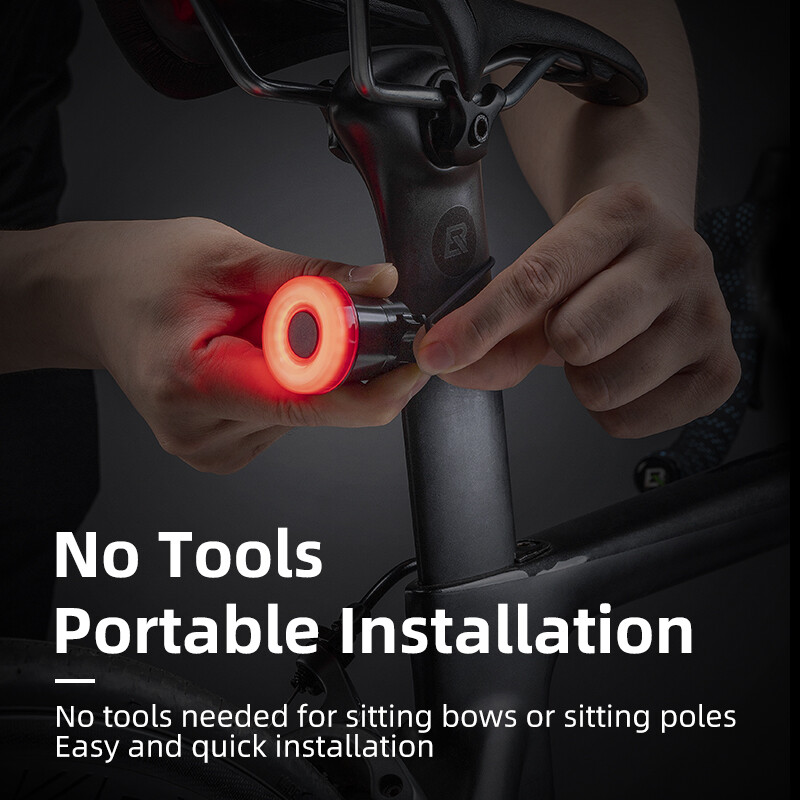 ROCKBROS Rear Bike Light Smart Brake Alert Saddle light Cycling Tail Flashlight