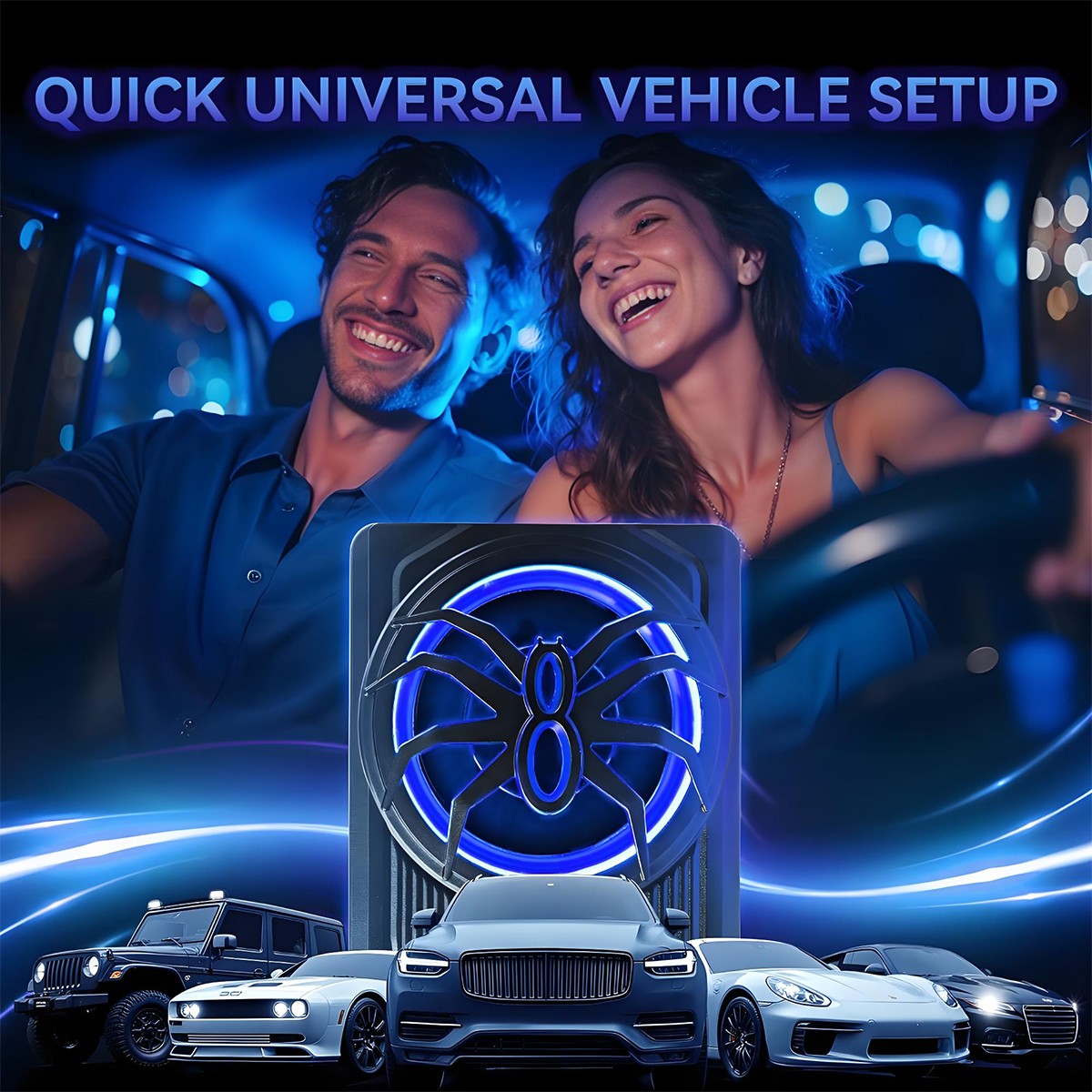 800W Wireless 10'' Slim Under Seat Powered Car Subwoofer w/Built-in Amplifier