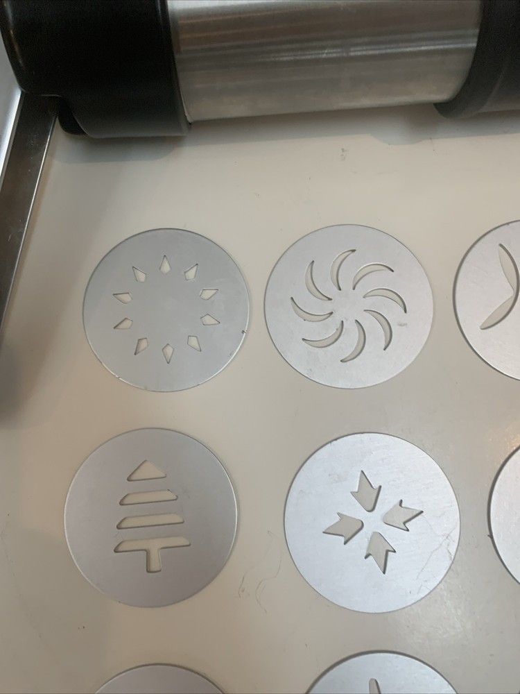 Kitchen Aid Cookie Press 12 metal Shape Discs - No Box