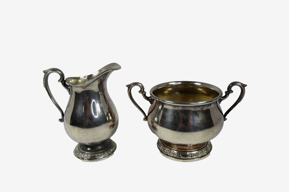 International Silver Company Camille Pattern 4" Creamer & Sugar / no Lid 6031/2