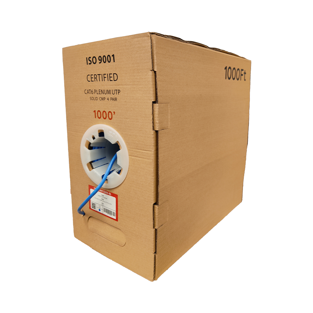 Cat6 Plenum 1000ft 550 Mhz Ethernet Cable Blue, White, Black, Purple And Yellow