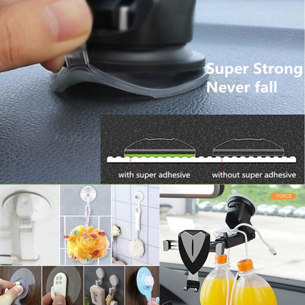 Suction Cup Double Sided Adhesive Pad 8PACK Mount Disk Hook Transparent