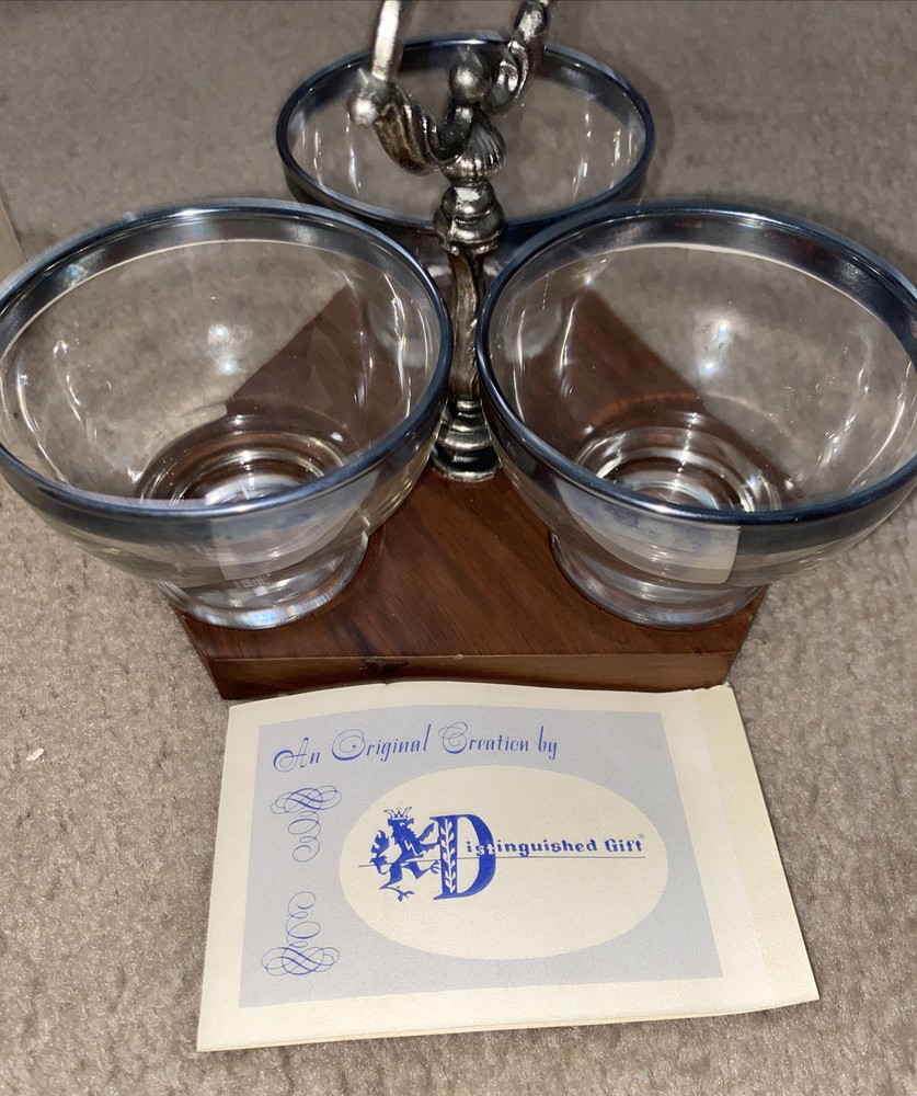Vtg Silver Crystal Servette Set