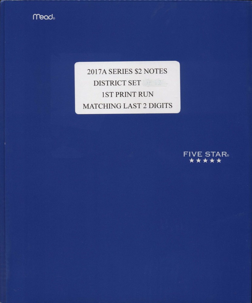 (44) 2017A series $2 notes COMPLETE district set of 12 FRB'S-same last 2 digits