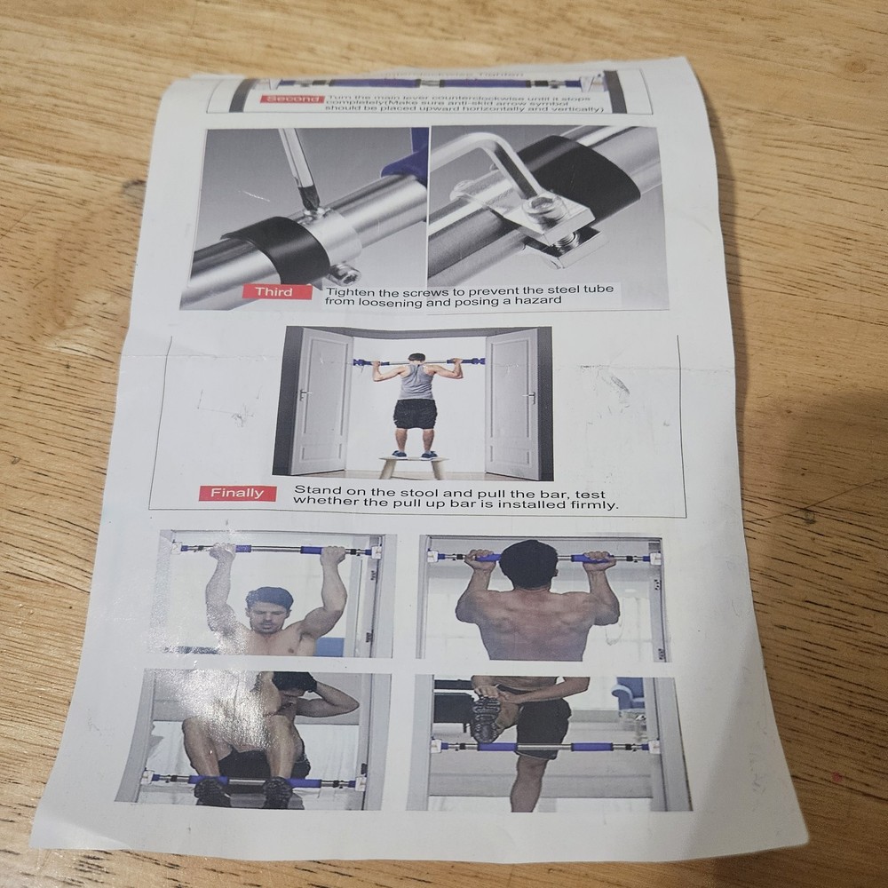 PULL UP BAR - Doorway Home Gym Training Upper Body Workout Adjustable Width