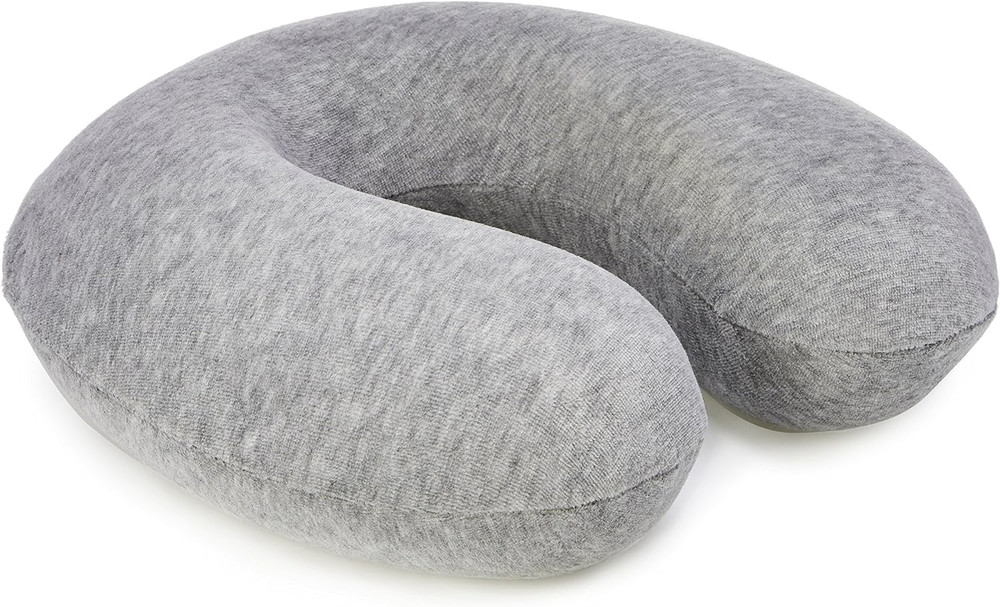 Amazon Basics Memory Foam Semicircular Neck Pillow, Grey