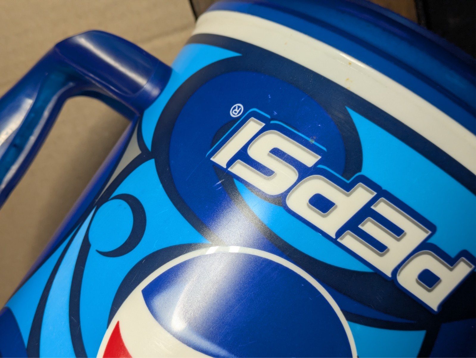 Pepsi 64 oz. Insulated Mug Jug Whirley USA Jumbo with Lid Blue Travel Cup Logo