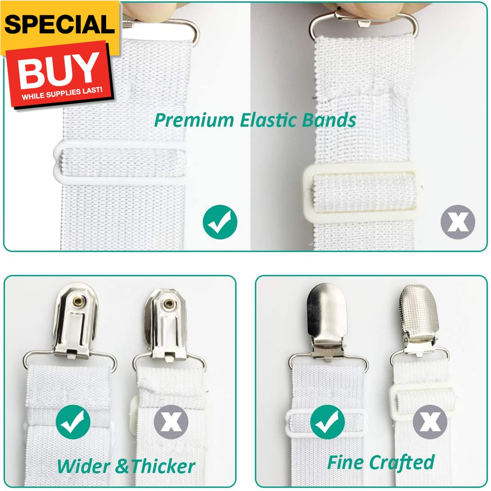 Bed Sheet Holder Straps Fitted Sheet Keepers Bedsheet Holders Fasteners - Elasti