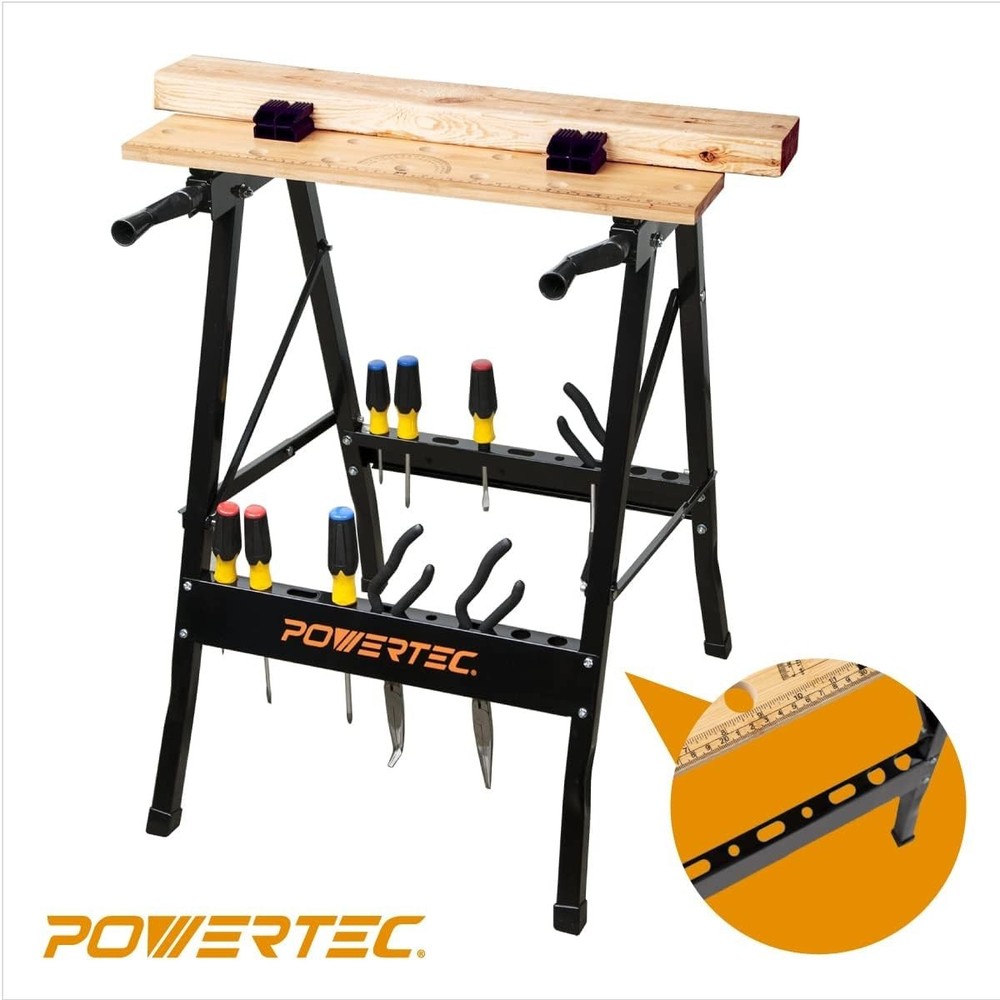 Portable Bamboo Workbench with Adjustable Vise: Perfect for Woodworking Projects