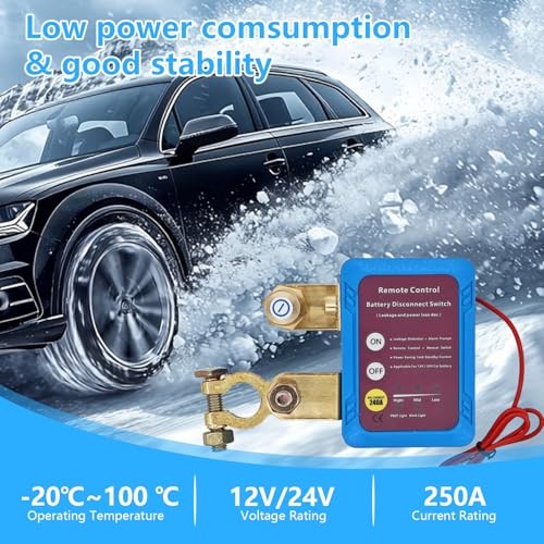 Kill Switch for Car Remote Battery Disconnect 12V/24V 240A,Automatic Cut/Shut