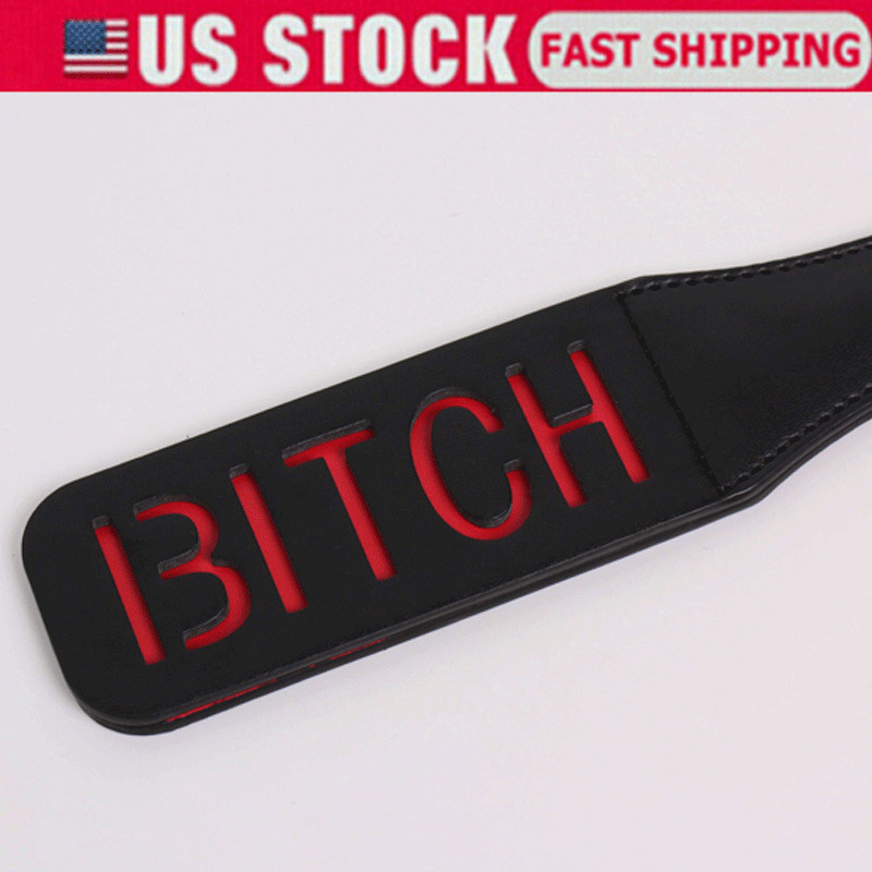 Double Layer PU Leather Flogger Whip Paddle Spanking Adult Cosplay Slave Cuffs