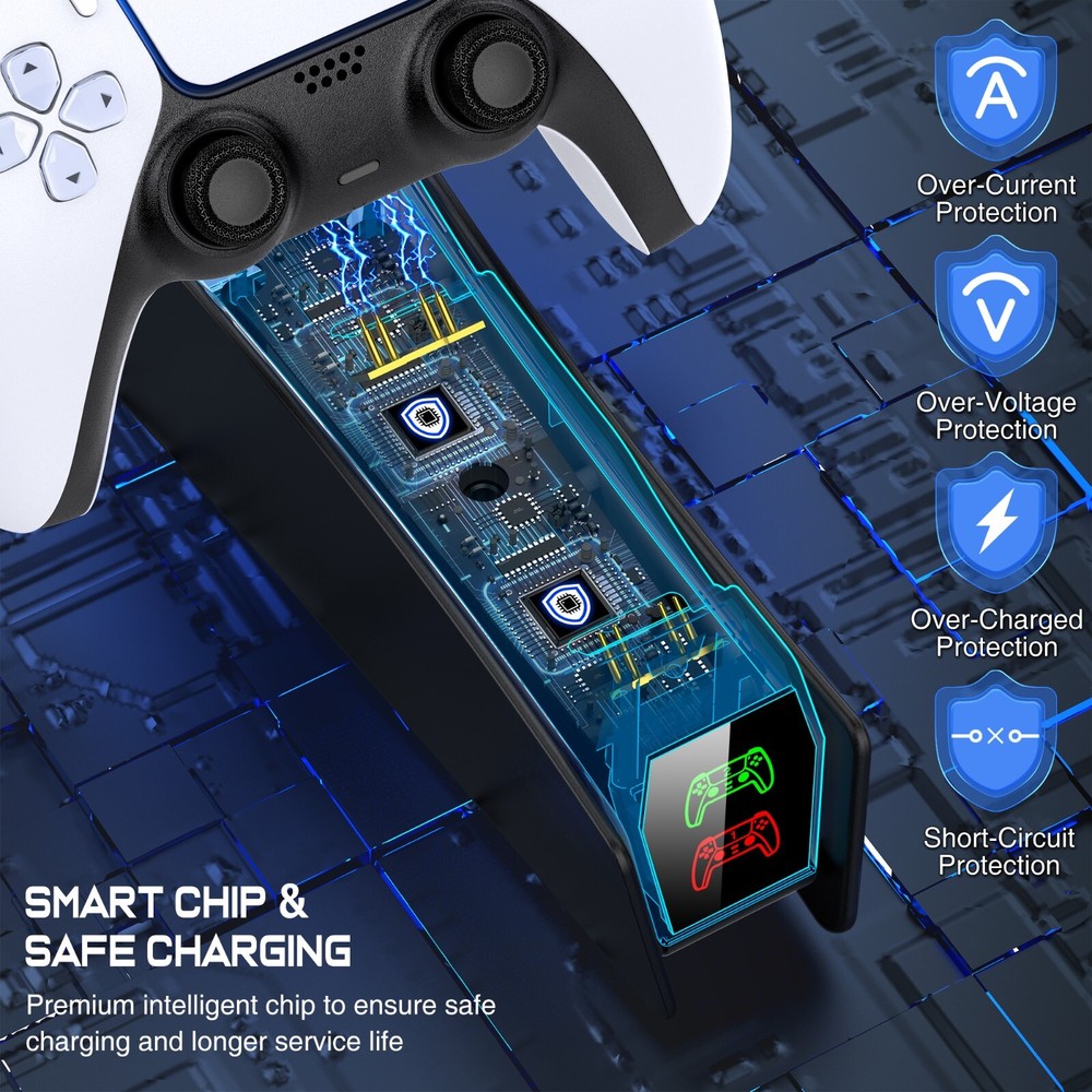 PS5 Controller Charger,DualSense PlayStation 5 Controller Charging Dock Station