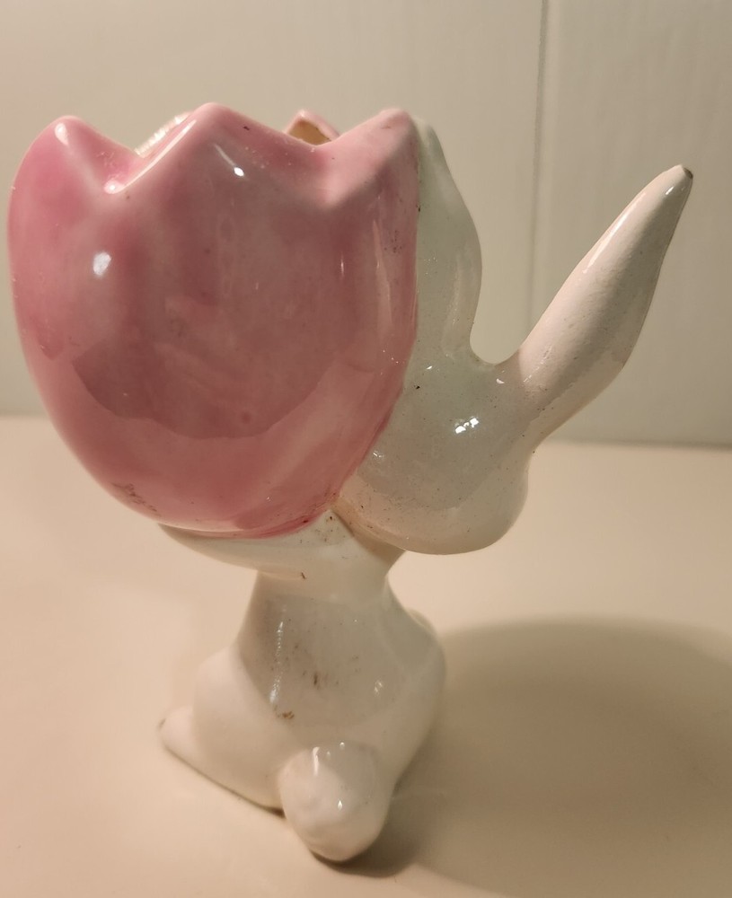 EASTER Bunny CANDY DISHBunny Rabbit with Egg Trinket Dish