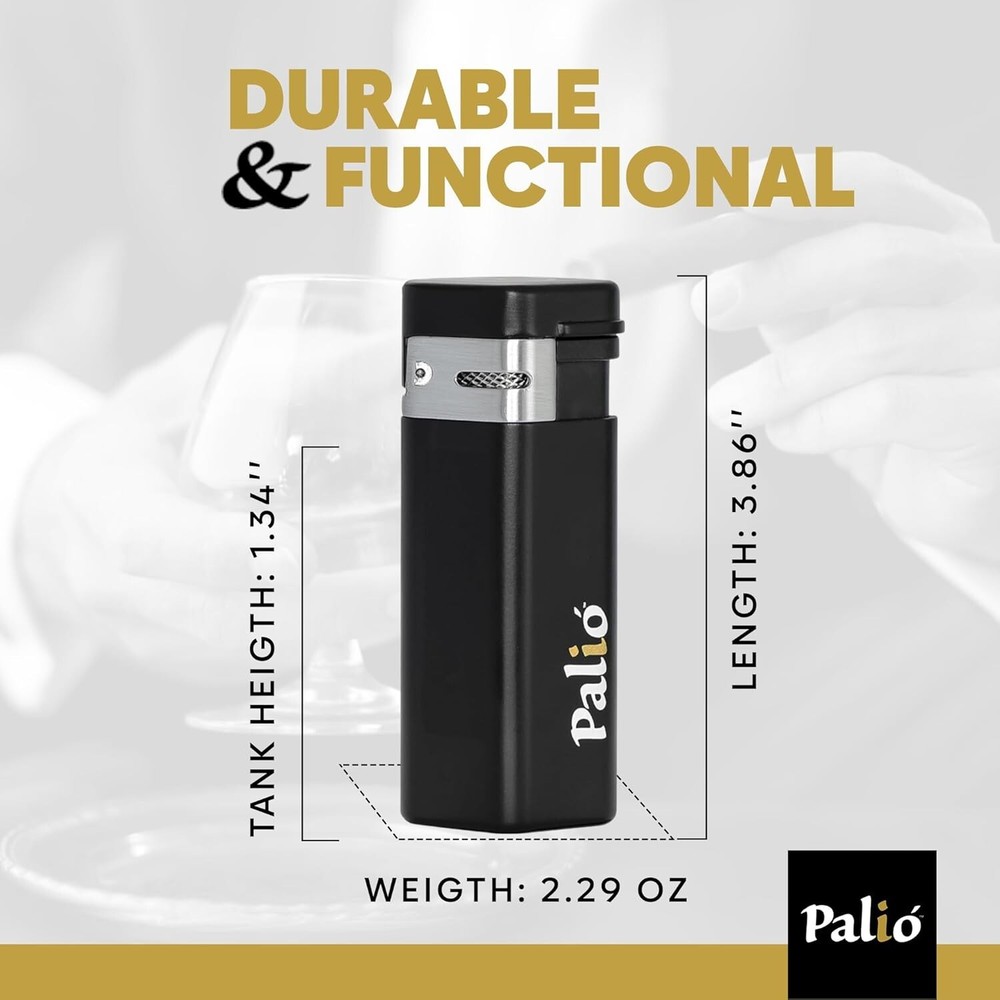 Palio Triple Torch Lighter, Triple Jet Flame Power, Black