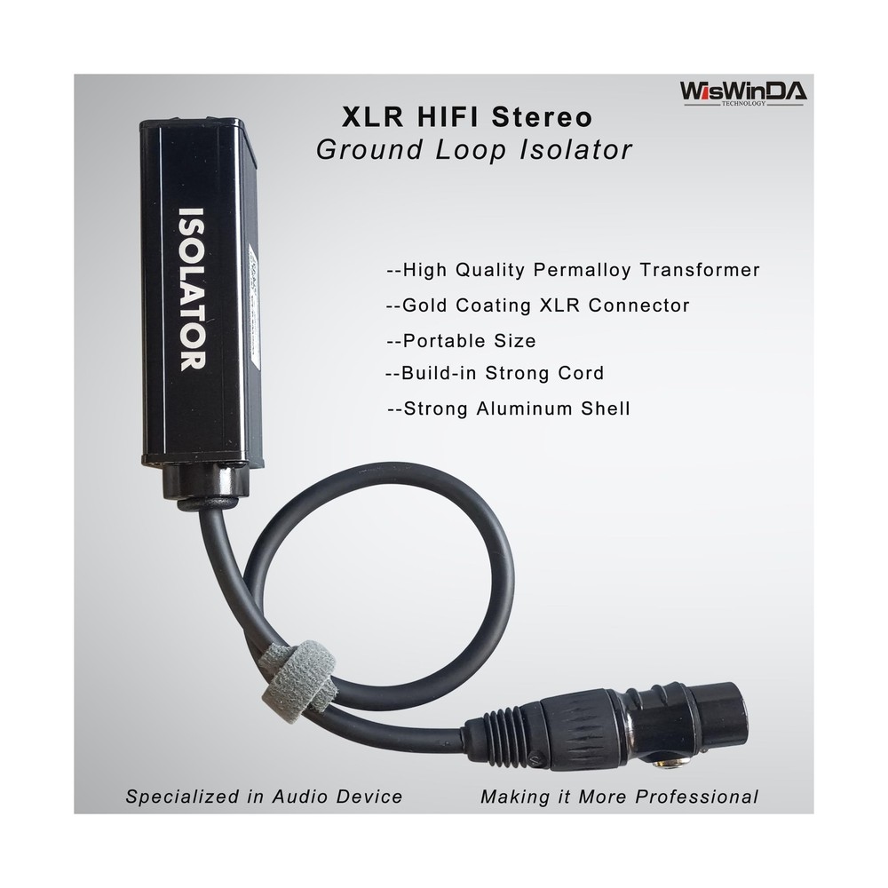 XLR Ground Loop Isolator Hum Eliminator for Home Stereo System/Speaker/Car Au...