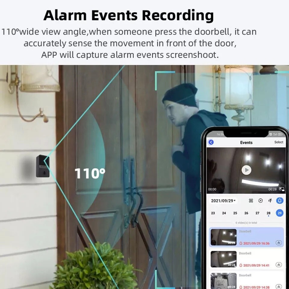 Wireless Security Smart WiFi Doorbell Intercom Video Camera Door Ring Bell Chime