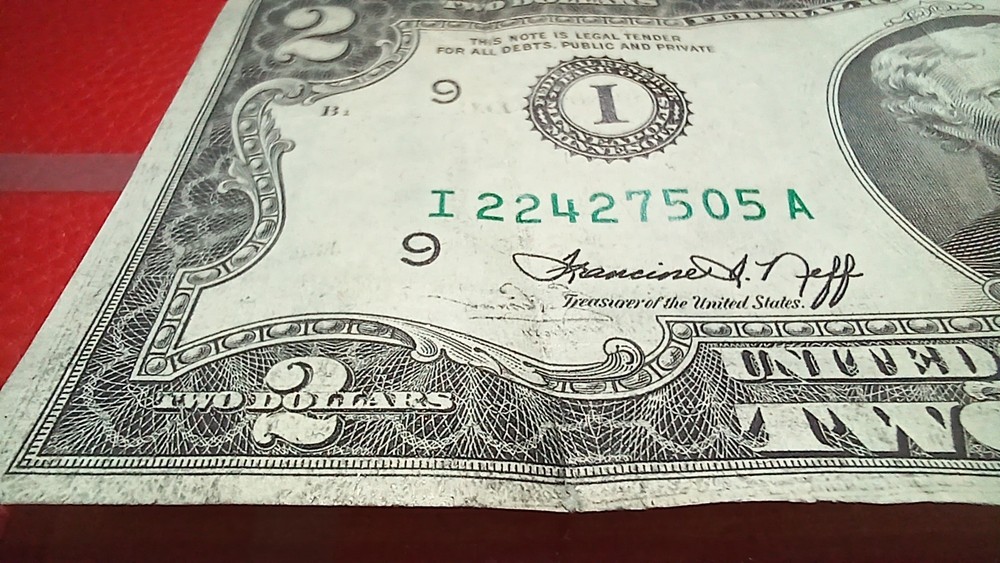 1976 $2 Bill |2xError| Ink Shift Error| Face2Face Ink Transfer| Mirrored Print
