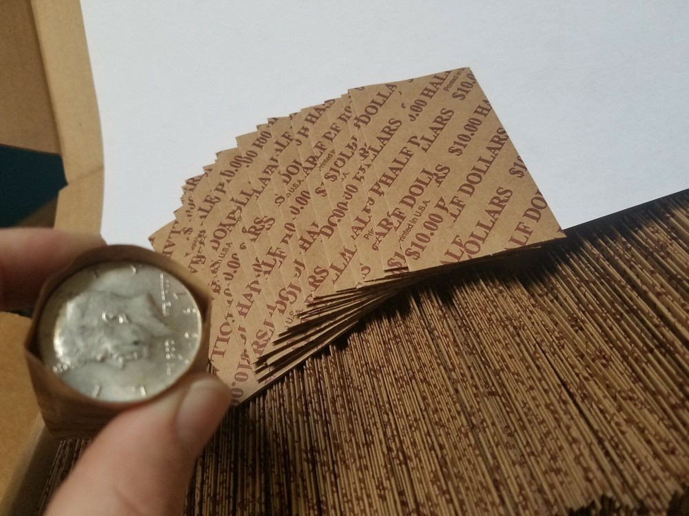 2000 Pack Half Dollar Pop-Open / Flat Paper Coin Wrappers. Tubes for Halves