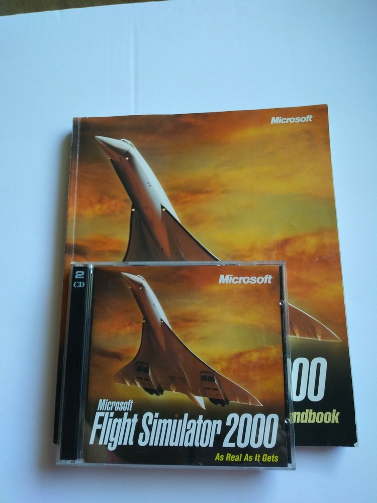 Microsoft Flight Simulator 2000 Pilot's Handbook  and Game  2 CD's not tested