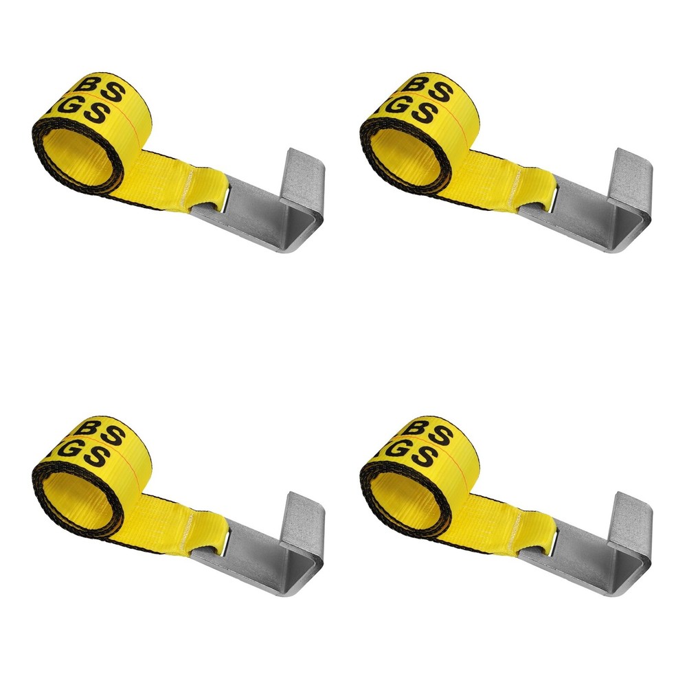 4 Pack 4" x 5' Roll Off Container Winch Strap for Cargo Securement Construction