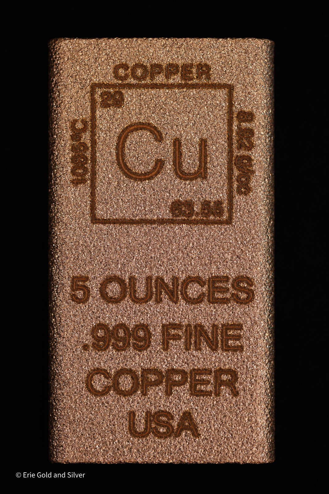 5 oz Copper Bar Element Design Made in USA | Rectangle Ingot Copper Bullion CU