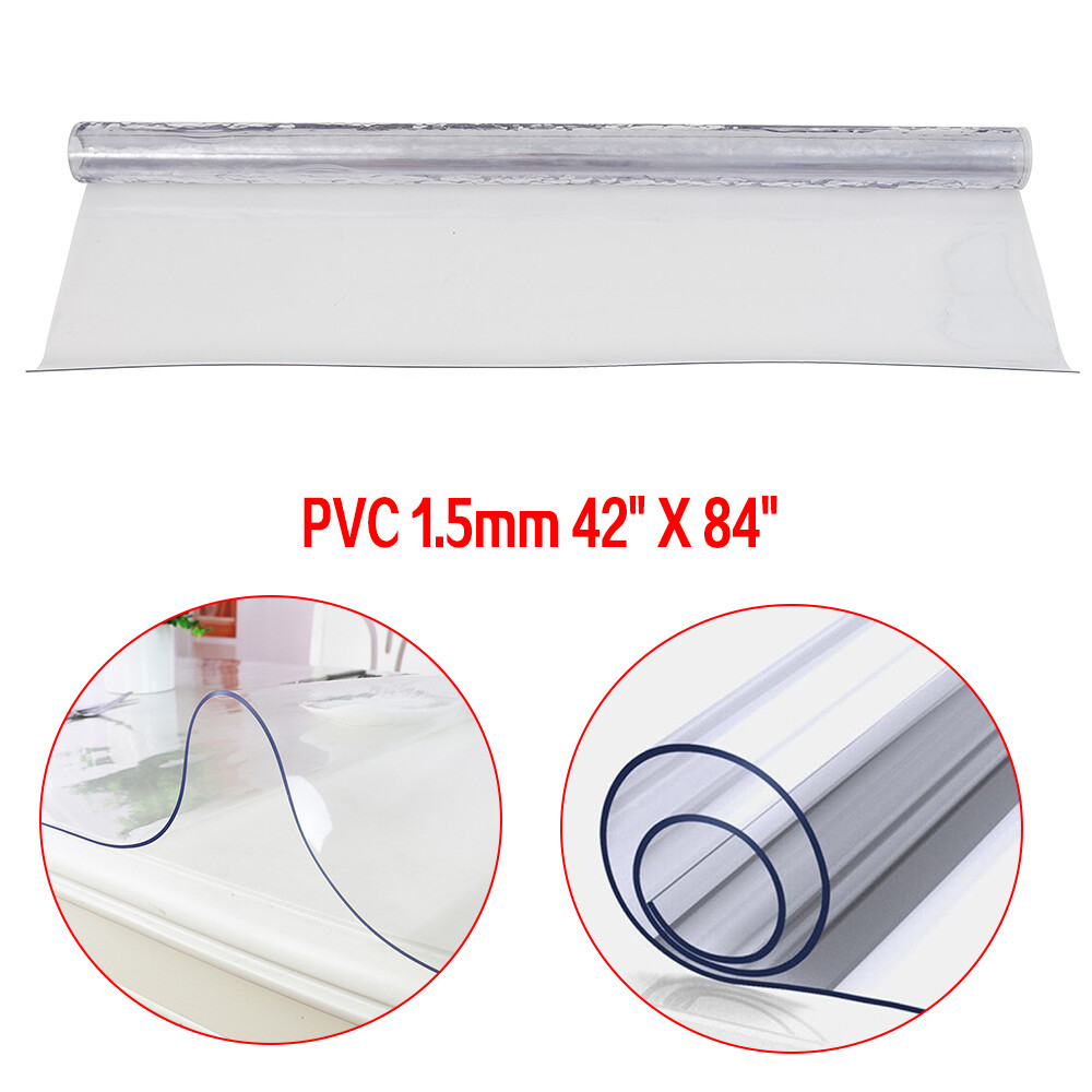 Clear Transparent PVC Plastic Tablecloth Protector Waterproof Dining Table Cover