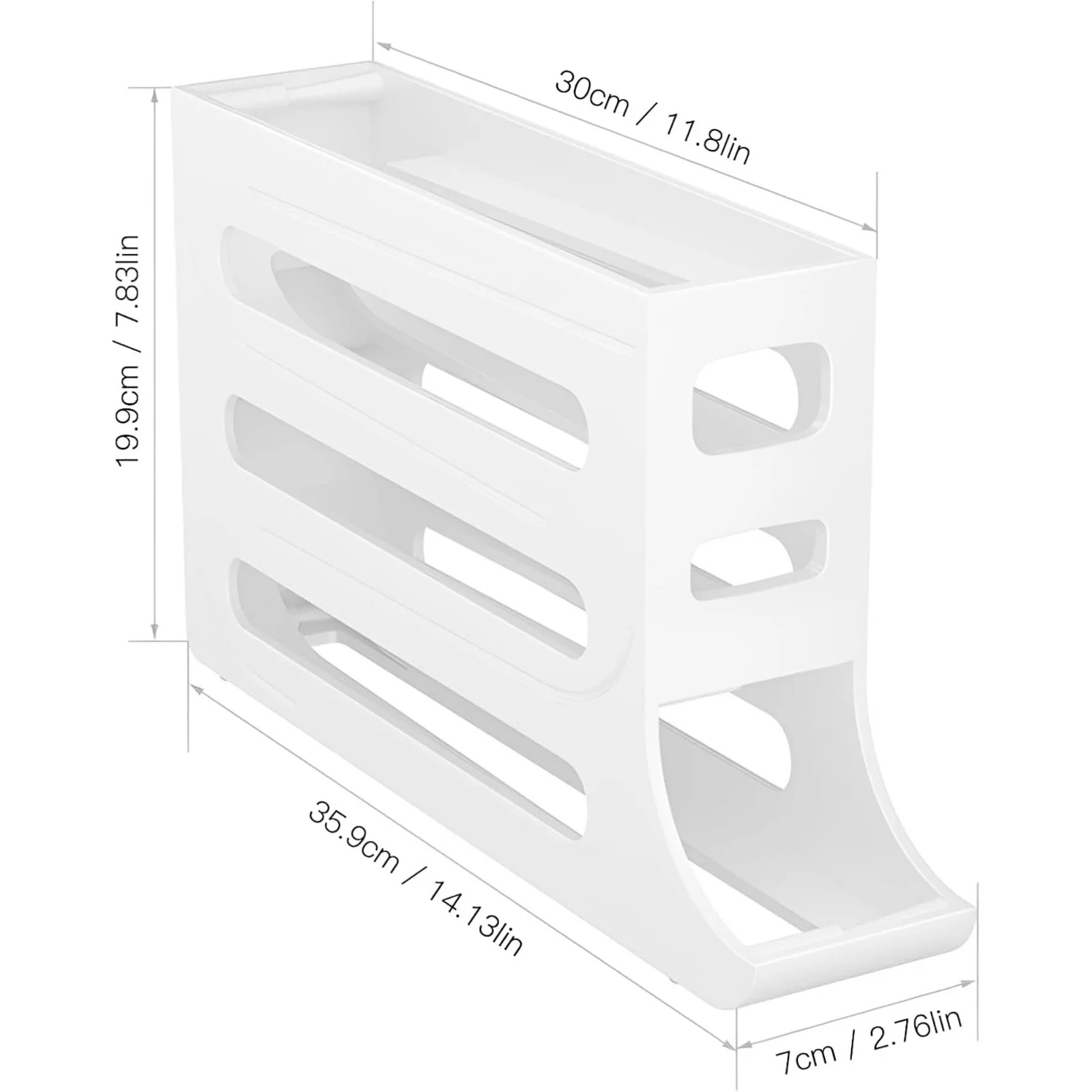 Automatic Rolling Egg Dispenser Organizer for Refrigerator 4-Tier Space-Saving