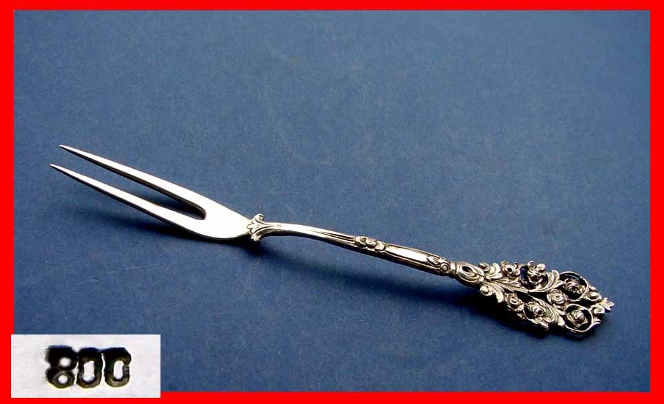Serving Fork with Pierced Decor, 800 Silver D545