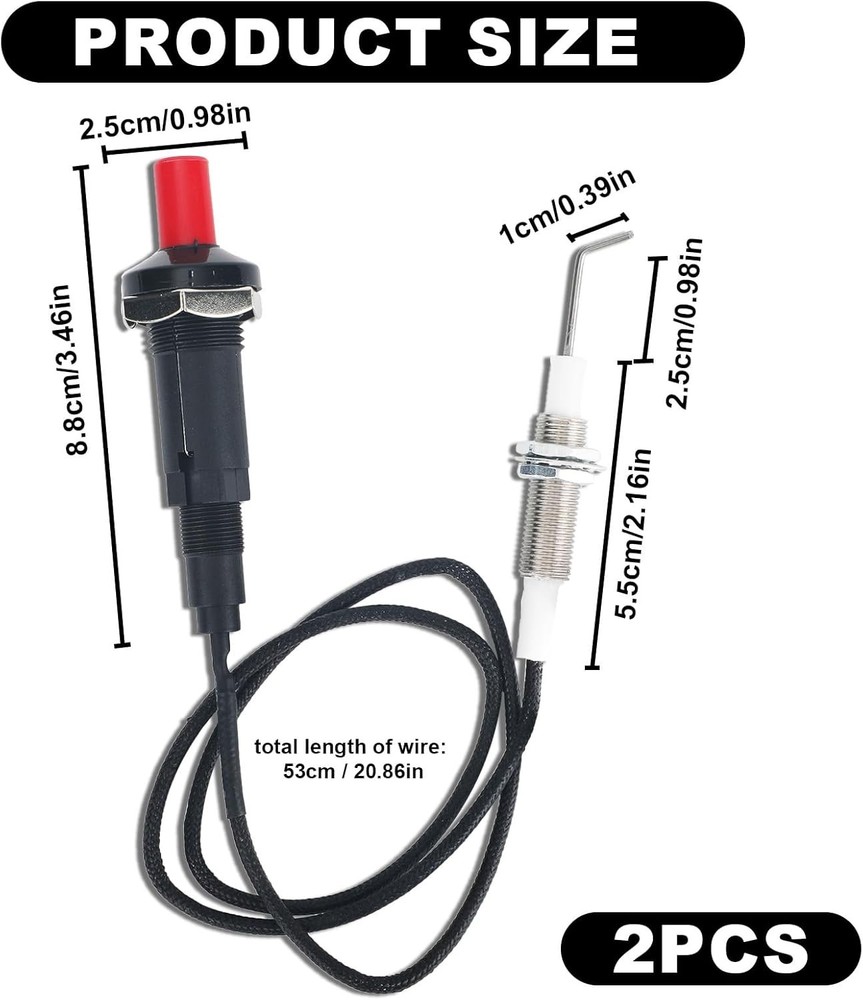 2pcs Propane Push Button Piezo Igniter, Grill Ignition Replacement with...
