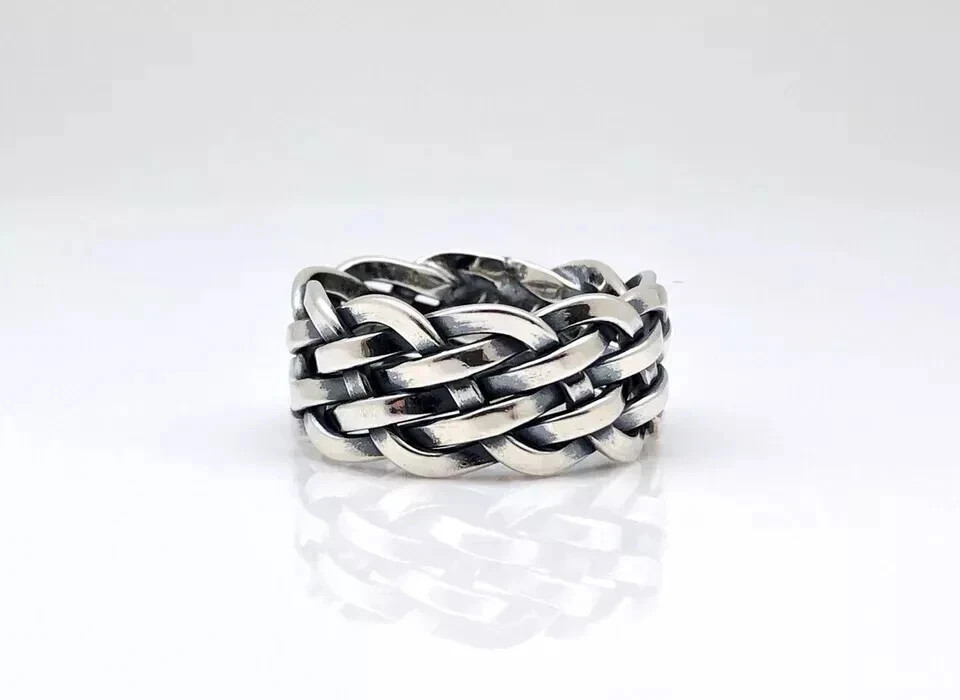 Braid Celtic Ring 925 Sterling Silver Ring Handmade Stacking Anxiety Band Rings