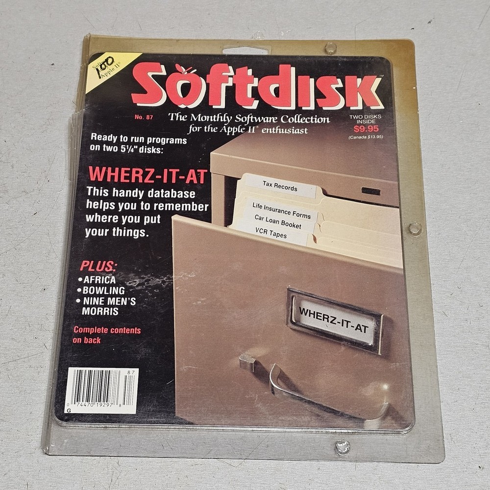 Soft Disk Wherz-It-At Software Collection Apple II 5.25