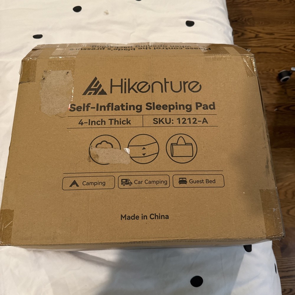 Hikenture 4" Thick Self Inflating Double Sleeping Pad w/ Built In Pump FREE SHIP