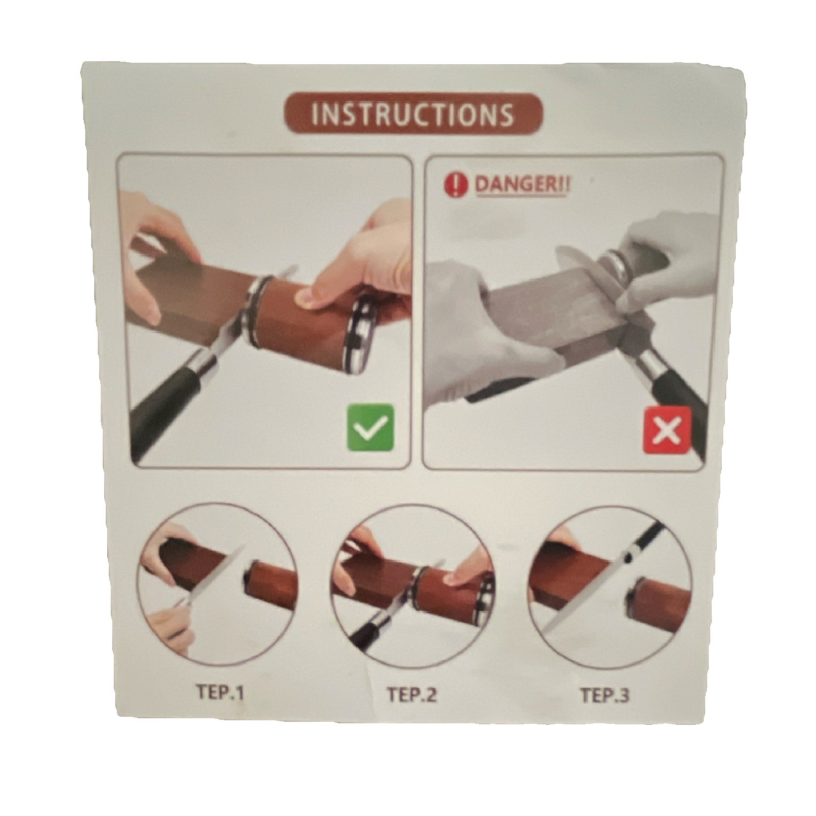 HOS Shopoholics Manual Knife Sharpening Angle Guide Set Metal Brown Black