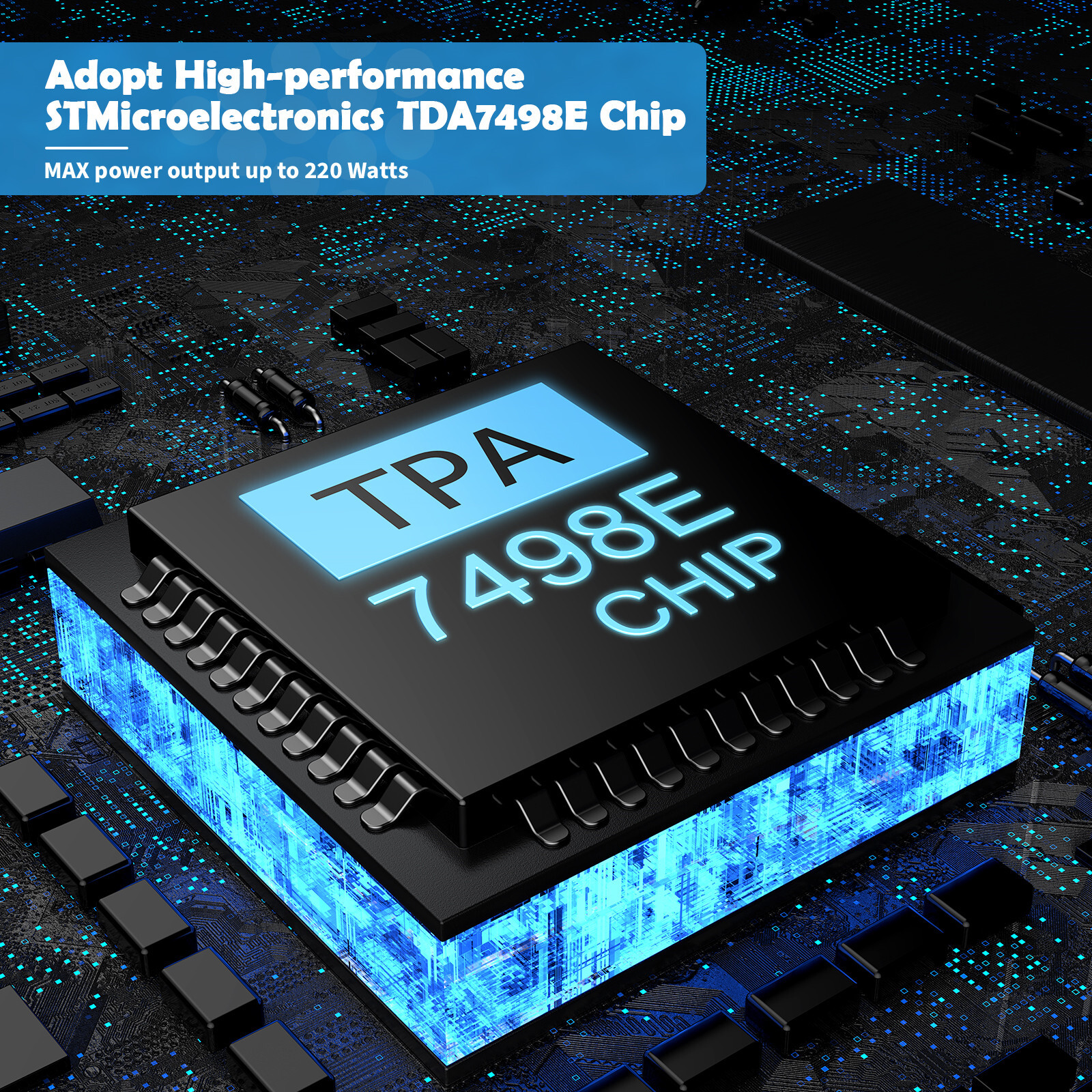 Fosi Audio TP-02 Subwoofer Amplifier Mini Digital Sub Bass Integrated Amp 220W