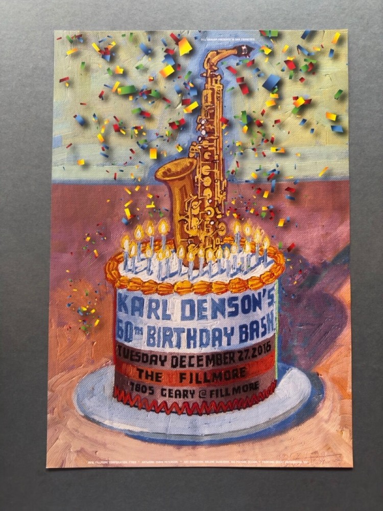 Karl Denson 6oth Birthday original poster 2016 Fillmore SF