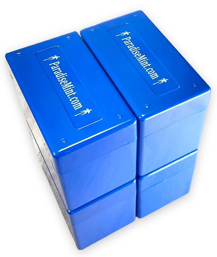 4 x Paradise Mint 10 Coin Blue Storage Boxes Cases for NGC and PCGS Slabs
