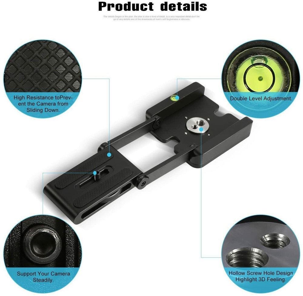 Z Folding Quick Release Plate Stand Vertical Camera Holder Macro Pan Tilt Head
