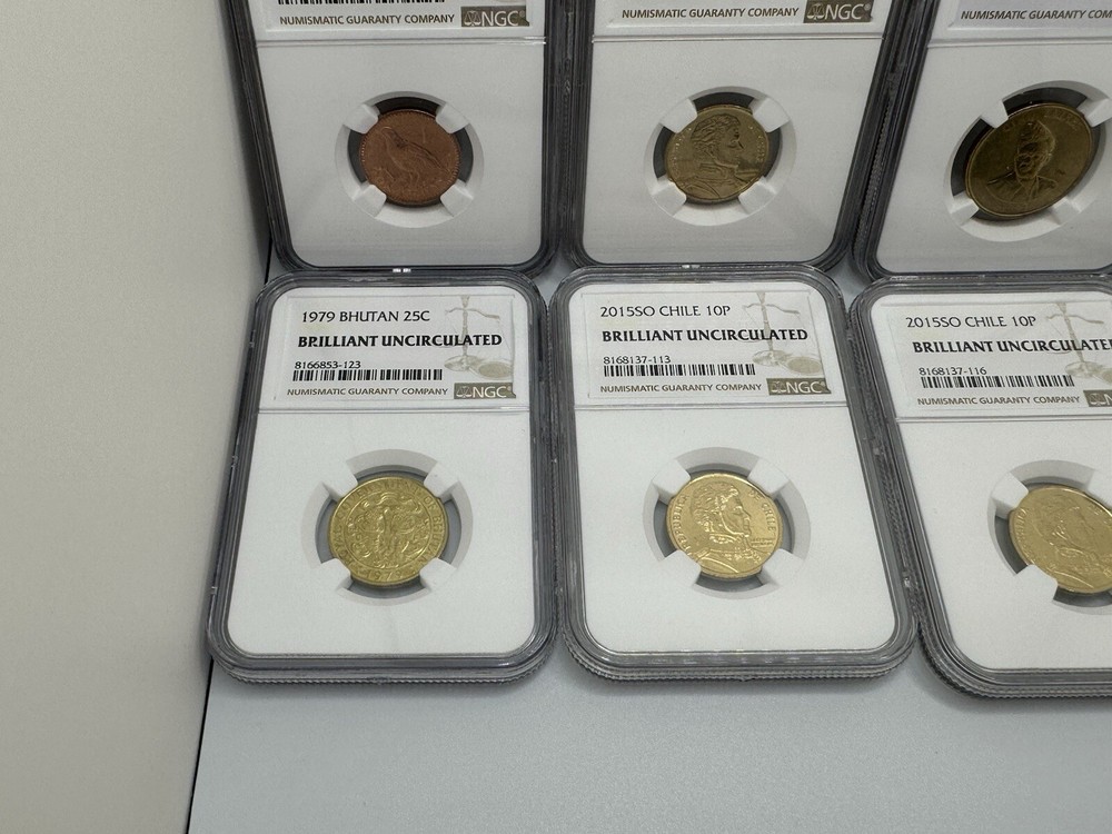 8 Total Brilliant Uncirculated Foreign Coins