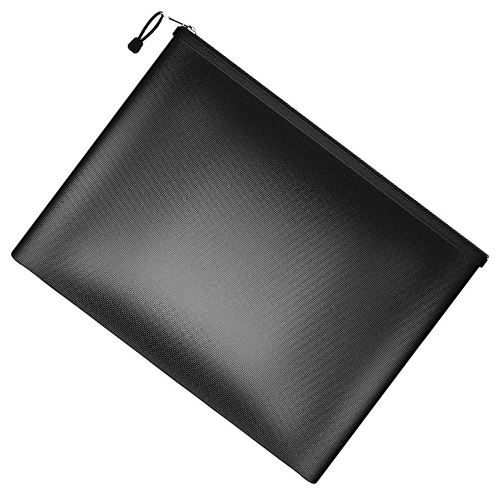 New Black Fireproof Waterproof Document Bags Envelope File Folder Cash Pouch