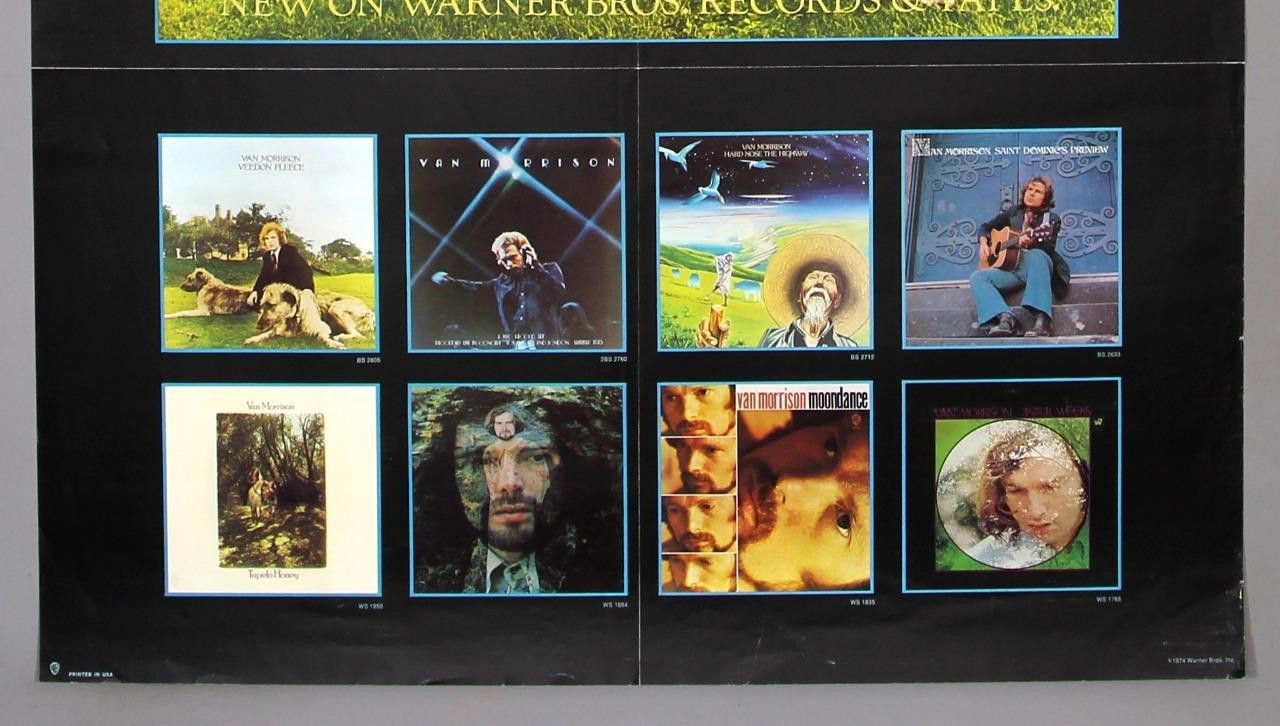 VAN MORRISON – rare vintage original 1974 Warner Bros promo poster VEEDON FLEECE
