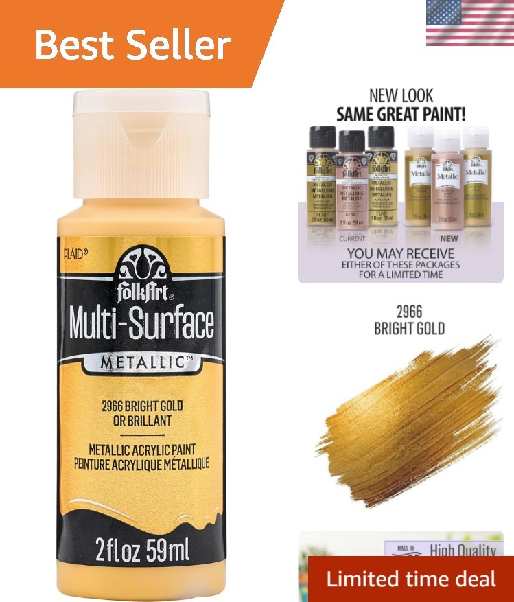 multisurface metallic paint, 2 oz, Bright Gold