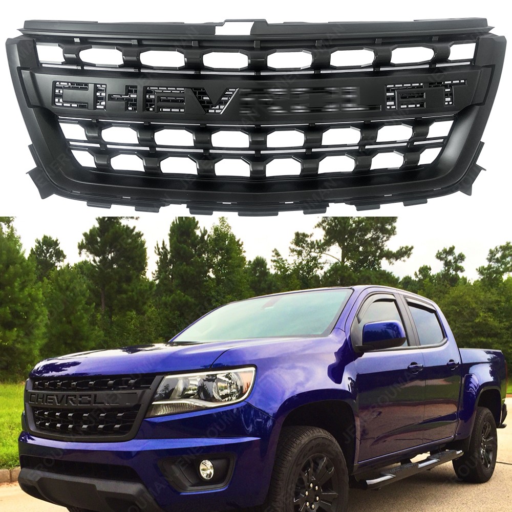 Front Grill For 2015-20 Chevy Chevrolet Colorado Upper Grille WT LT Matte Black