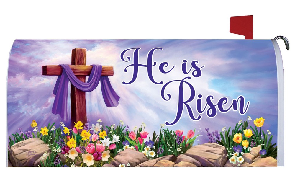 Cross and Flowers Oversized Mailbox Cover