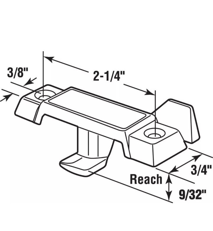 F 2771 Sash Lock, Deep Offset Latch, 9/32 In. Projection, 6 Pack